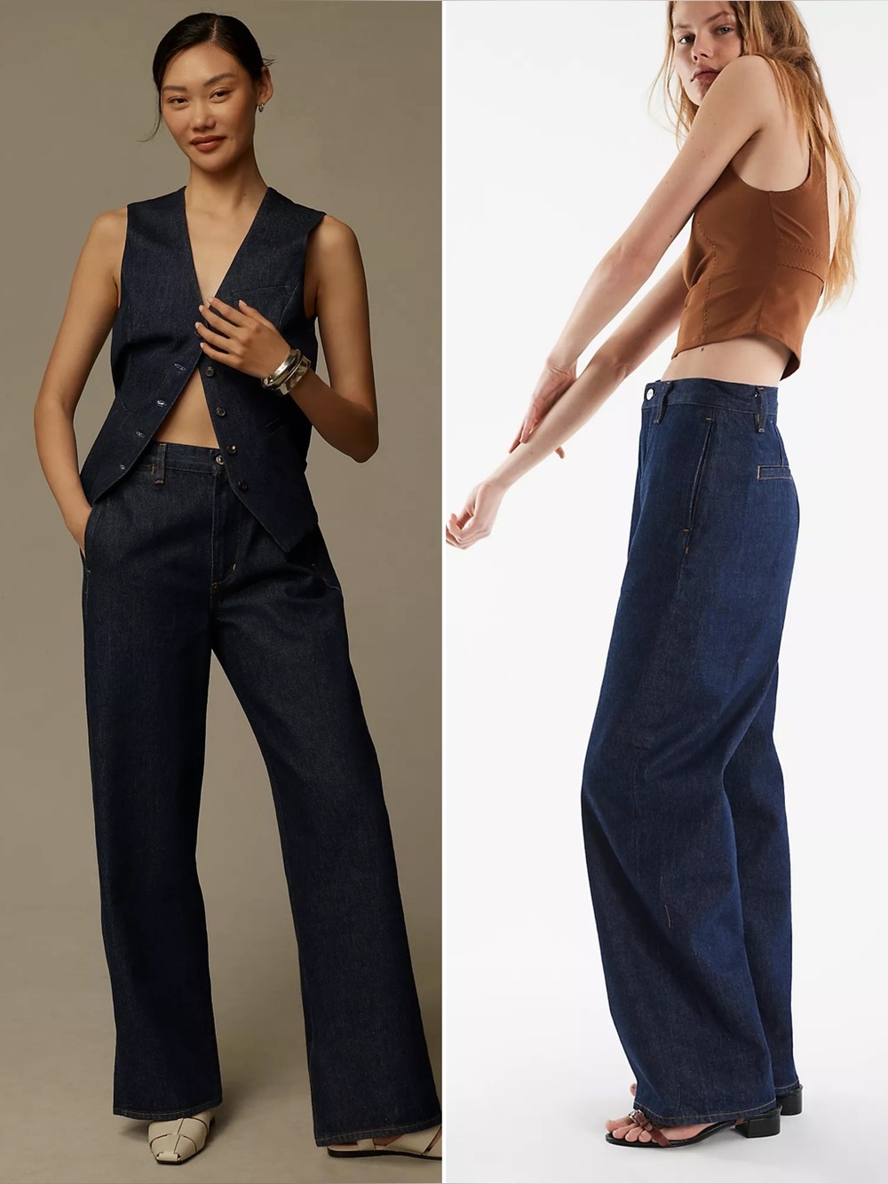 Citizens of Humanity Ayla Polish Trouser Jeans Dark Wash Wide Leg Size 29 New